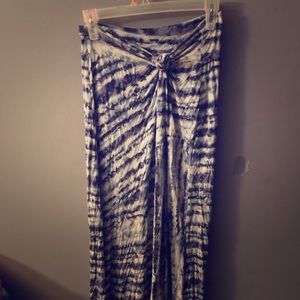 Blue tie-dye skirt